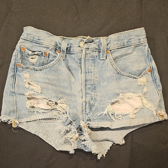levis premium Pants - Levi’s Premium Distressed Cutoff Denim Shorts